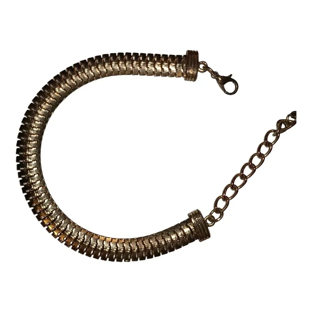 Vintage Gold Tone Snake Chain‎ Bracelet 7.5